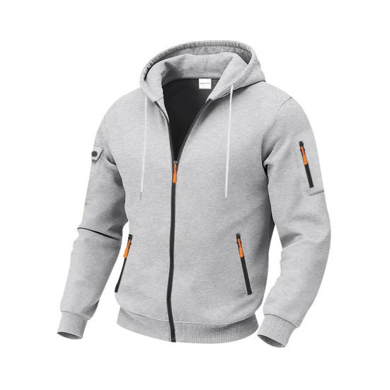 Hanorac Gros pentru Bărbați cu Fermoar, Cald, cu Glugă, cu Buzunare cu Fermoar, Jachetă Sport Casual de Toamnă Iarnă pentru Sală, Activități Zilnice, Streetwear