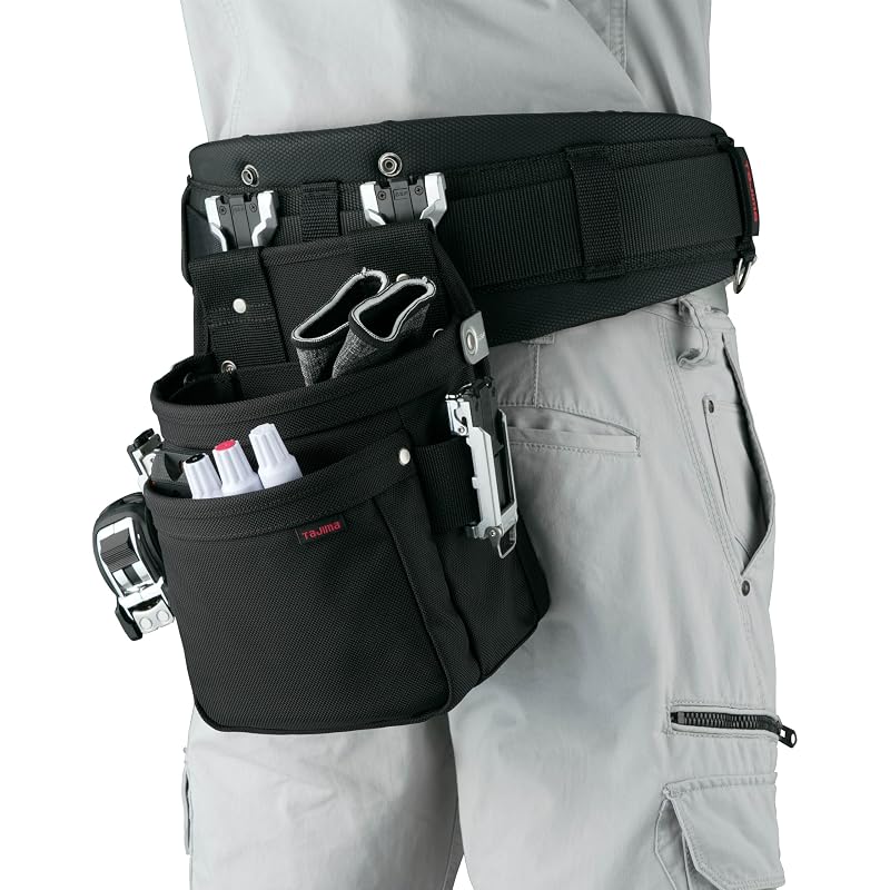 Tajima Safe System Safe Twin Tool Pouch, Nylon Cordura, 2-Tier Medium Size SFKBNC-2M2H