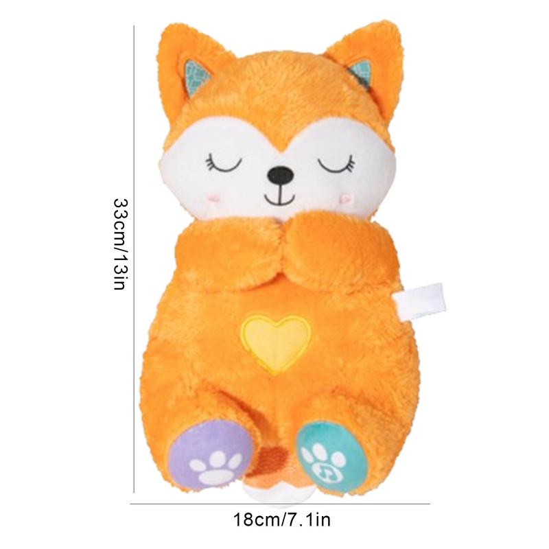 

Дышащая мягкая игрушка Музыкальная светящаяся лиса Плюшевые игрушки Детские обнимательные плюшевые игрушки Мультяшная кукла-животное для дома, детской комнаты оранжевый