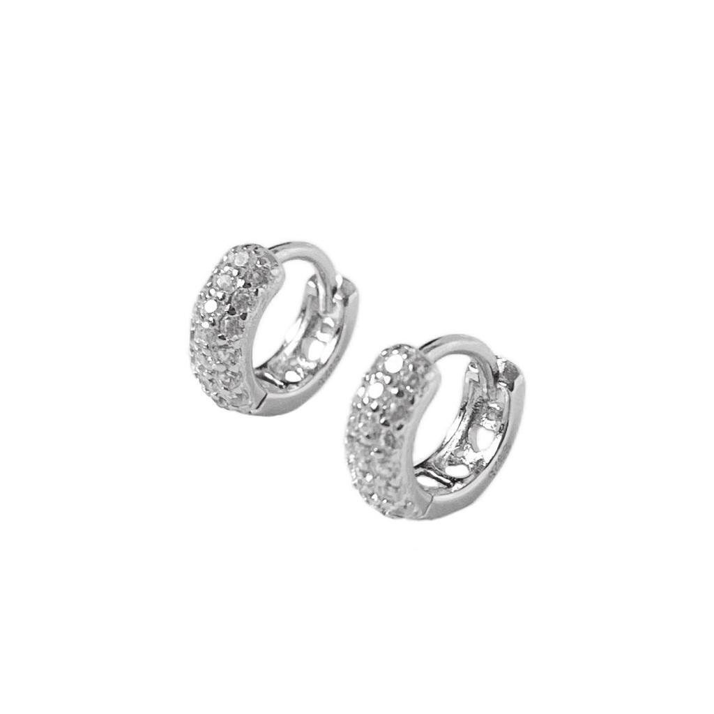 18K Gold Plated Sterling Silver Mini Ear Cuff with Blazing Zircon Hoop