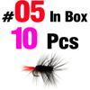 MNFT 10Pcs Various Dry Fly Fishing Lure Trout Salmon Dry Flies Fish Hook Size #6 #10 #12 Nymph Mosquito Lures Fishing Tackle