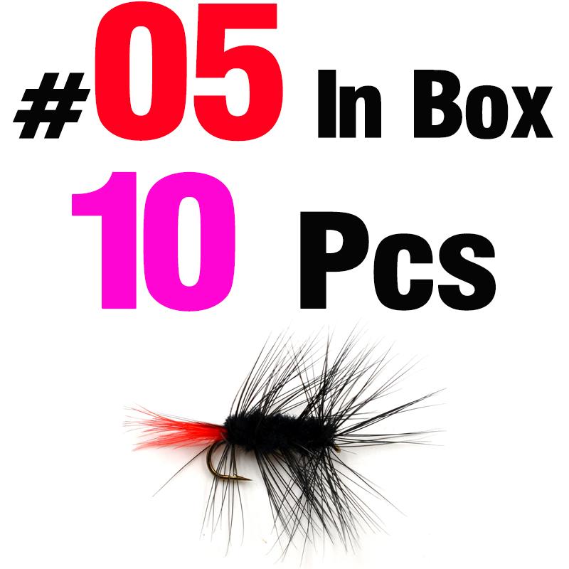 MNFT 10Pcs Various Dry Fly Fishing Lure Trout Salmon Dry Flies Fish Hook Size #6 #10 #12 Nymph Mosquito Lures Fishing Tackle