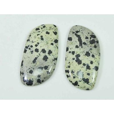 25.45Cts. Natural Dalmation Jasper (15mm X 30mm Each) Cabochon Match Pair SK-2523