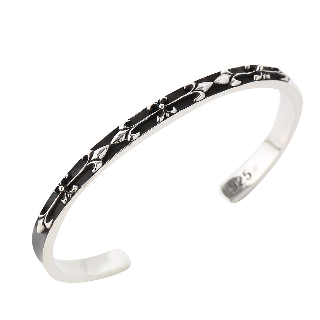 Silver 925 Bangle with Lily [cmy select] Emblem, Women's, cmy190202-10