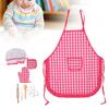 DIY Kid Cooking Baking Set Kitchen Role Play Apron Children Cooking Toys GiftRed Plaid Kitchen Baking Set 11pcs