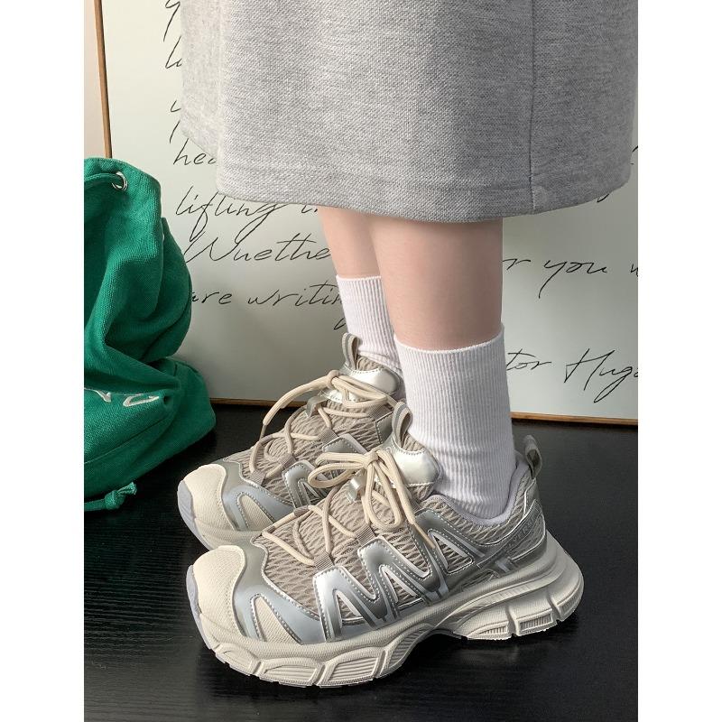 Hot-selling summer new thick-soled heightening dad shoes breathable mesh casual sports shoes 3817