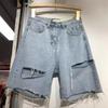 Sommer Plus Size High Waist Jeans-Skort für Damen - Schlankmachend, Lockere Passform, Vielseitige Weite Beine Hotpants