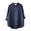 Loose Women's Long Sleeve Tops and Blouses Bamboo Hemp Fashion Versatile Collar Shirt Top Femme