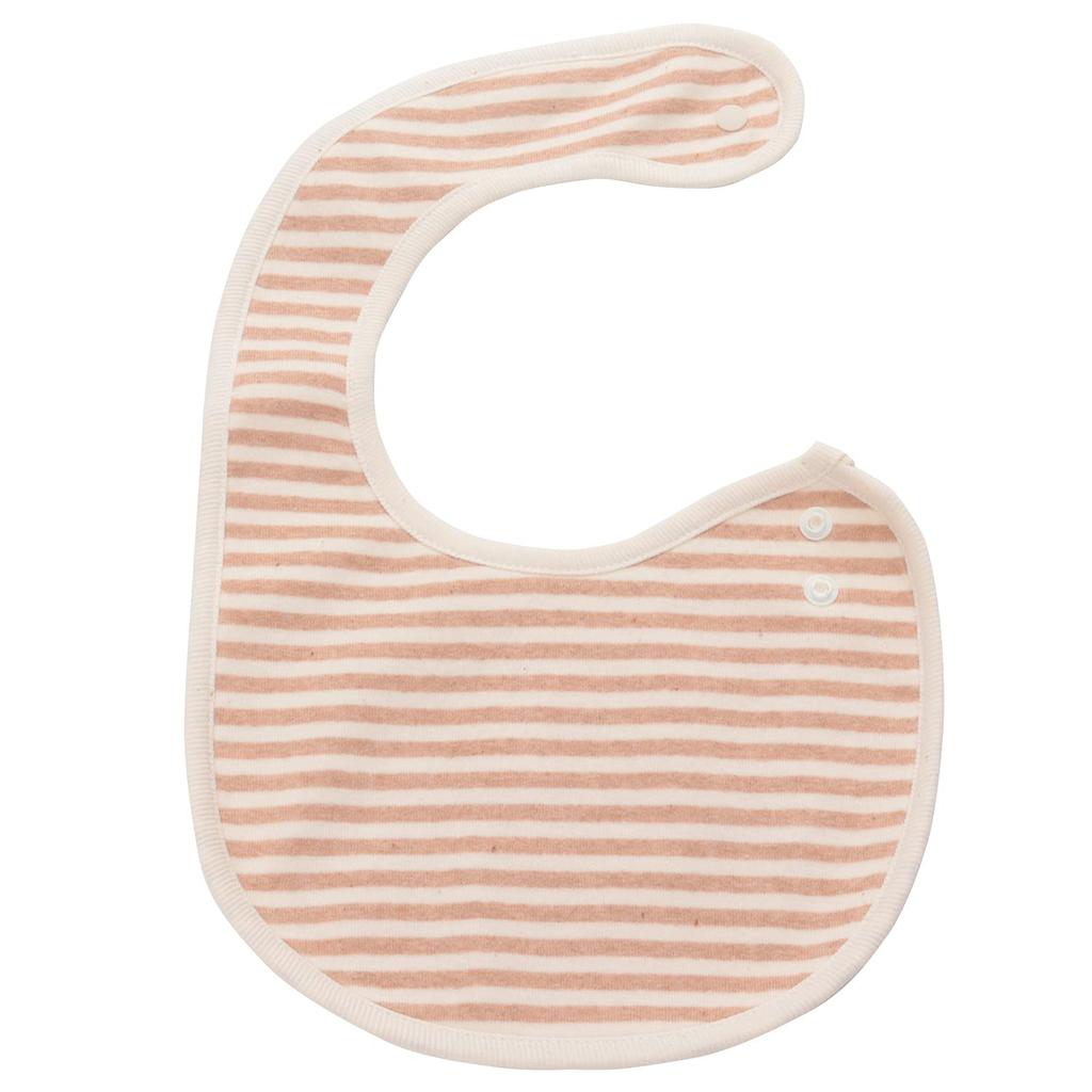 Baby Organic Made In for Boys and Set of 2 Sizes 2 [fivebear] Bibs, Cotton, Japan, Girls, (Border Brown, 50-70, Bibs)