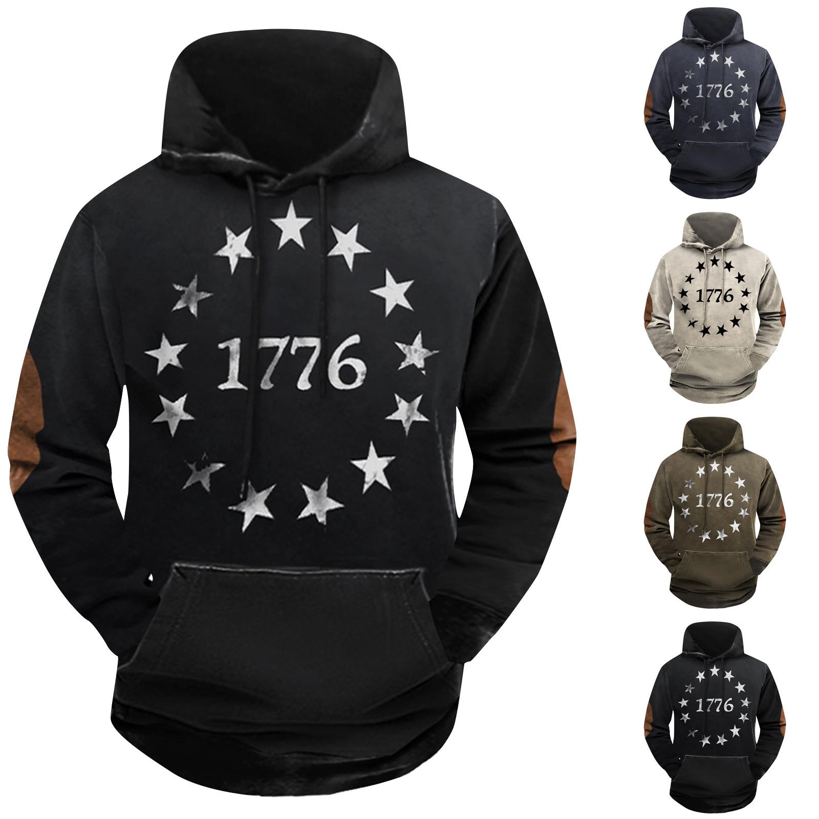 

Модный свободный мужской и женский свитер с капюшоном с длинным рукавом и принтом