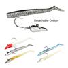 FLYSAND 11/16cm Soft Silicone Fishing Lure - Jig Fish Head Sinking Bait for Fresh & Salt Water, Natural & Vivid Body Jigging