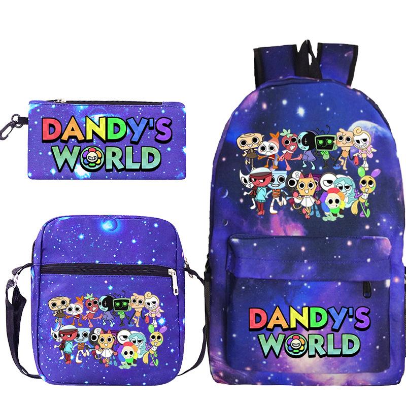 Dandy's World Game Merchandise Printed Primary and Secondary School Schoolbag Three-piece Popular Children's Backpack