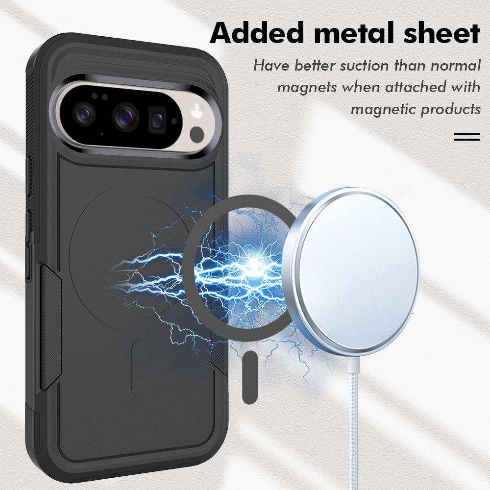 Military Grade 2-IN-1 Shockproof Case For Google Pixel 10 Pro XL 9 8 8A 7 7A 6 6A Magnetic Charge Heavy Duty Armor Rugged Cover