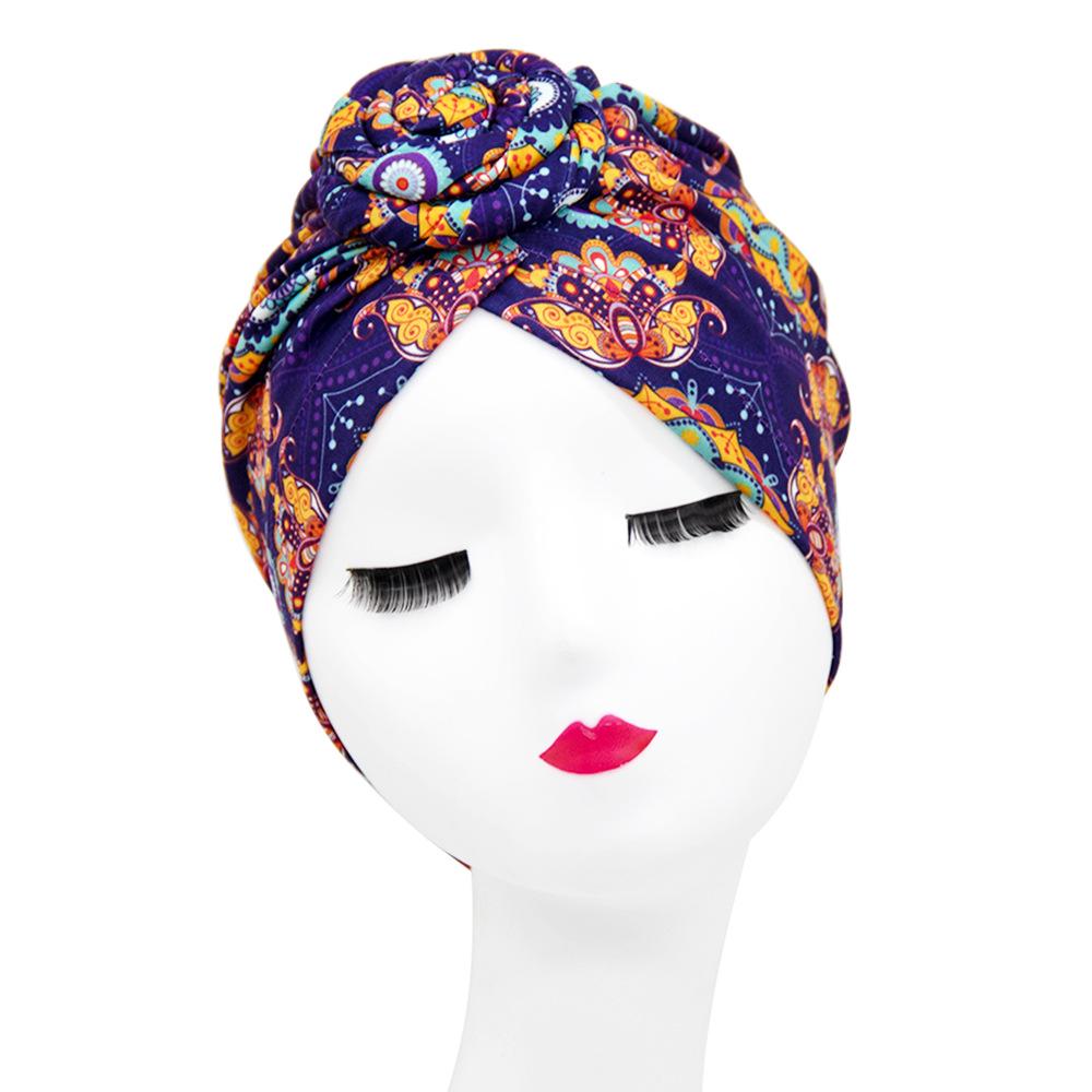 Stylish Donut Turban Hat: European & American Ethnic Swirl Design