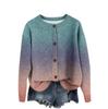 Women's Vintage Knit Button Gradient Print Cardigan Jacket