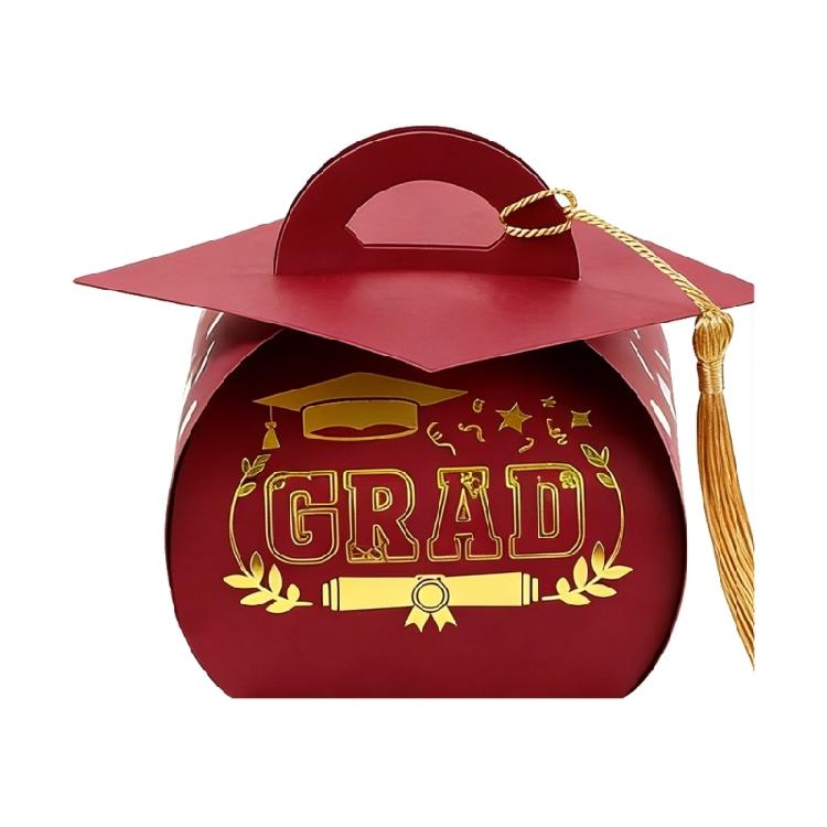 

Graduation Hat Candy Holder with Fringes Decorative Gift Packaging Box Stylish Students Graduation Accessories