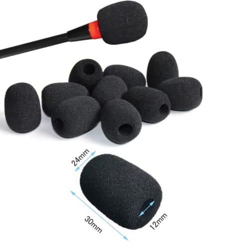 YFFSFDC [10-Pack] Microphone Sponge, Intercom Microphone Windscreen, Loudspeaker Noise Reduction, Microphone Accessory, Dustproof, Windproof, Antibact