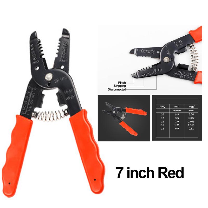 7inch 8 inch Portable Multifunctional household Cable Wire Stripper Pliers Crimper Cutter Tool 0.9-6mm2 Cable Cutter Garage Tool