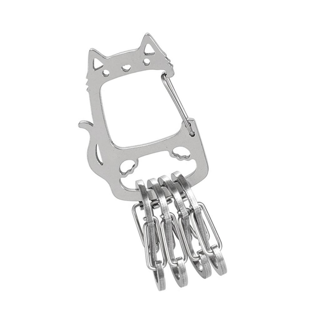 Outdoor Lucky Cat Stainless Steel Keychain Portable And Lightweight Design For Camping Hiking And Everyday Use