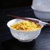 Translucent Ceramic Rice Bowl: Ancient Linglong Design, Underglaze Color, Microwave Safe, Perfect Housewarming Gift