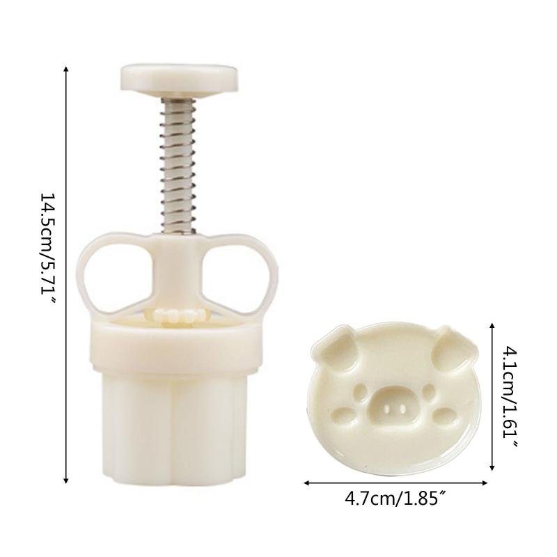 Plastic Material Mooncake Molds Stamp Moon Cake Mould Cartoon Pig Shaped Molds