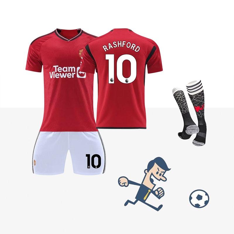 2324 Red Devil Home Children's Training Suit Football Team Uniform Youth And Adult Sizes