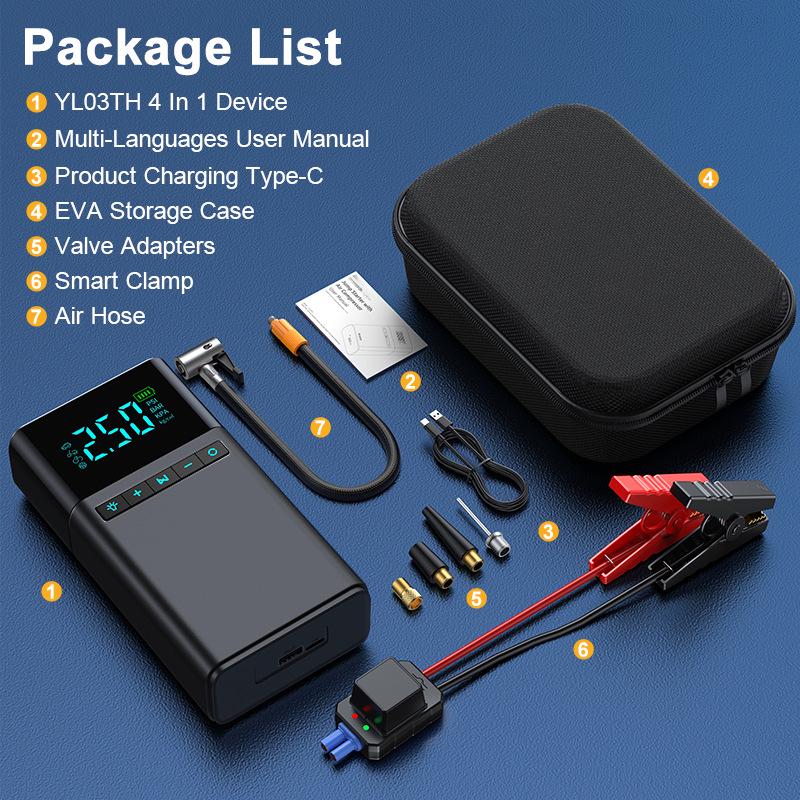 YL03 Multifunctional Car Jump Starter & Portable Inflation Pump