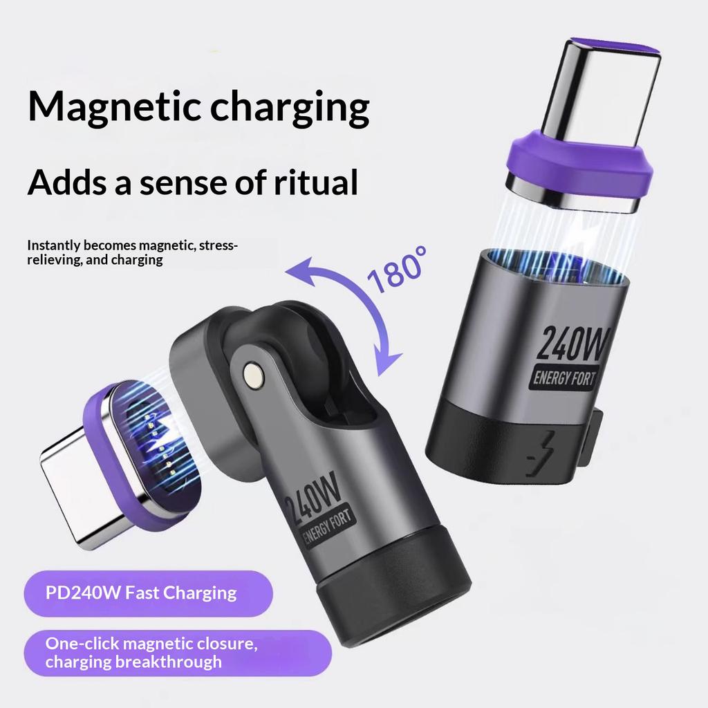 SIKAI 240W PD 3.1 Magnetický nabíjecí adaptér Type-C Rychlé nabíjení Přenos dat Konektor