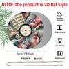 2D Flat, 1pc Round Aluminum Abstract Vinyl Record Metal Sign, Vintage Sheet Music & Artistic Swirl Wall Plaque, Waterproof Rustproof Decor, Perfect