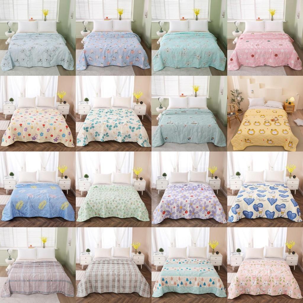 Rabbit Summer Flower Bear Print Airconditioner Quilt Solid Color Bedroom For