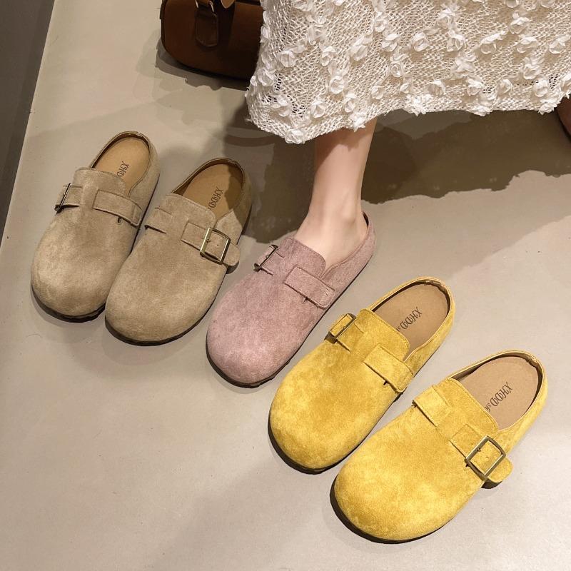 Retro Ugly Cute Bag Head Half Slippers Women's Spring and Summer New Wear Lazy Versatile Drag