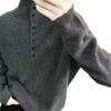 New Autumn and Winter Half-button High-neck Sweater for Women, Thick Long-sleeved, Fashionable and Versatile Base Knitted Sweater