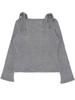 SETSETSET Water Lily Pattern Ribbon Knit Top Melange Gray