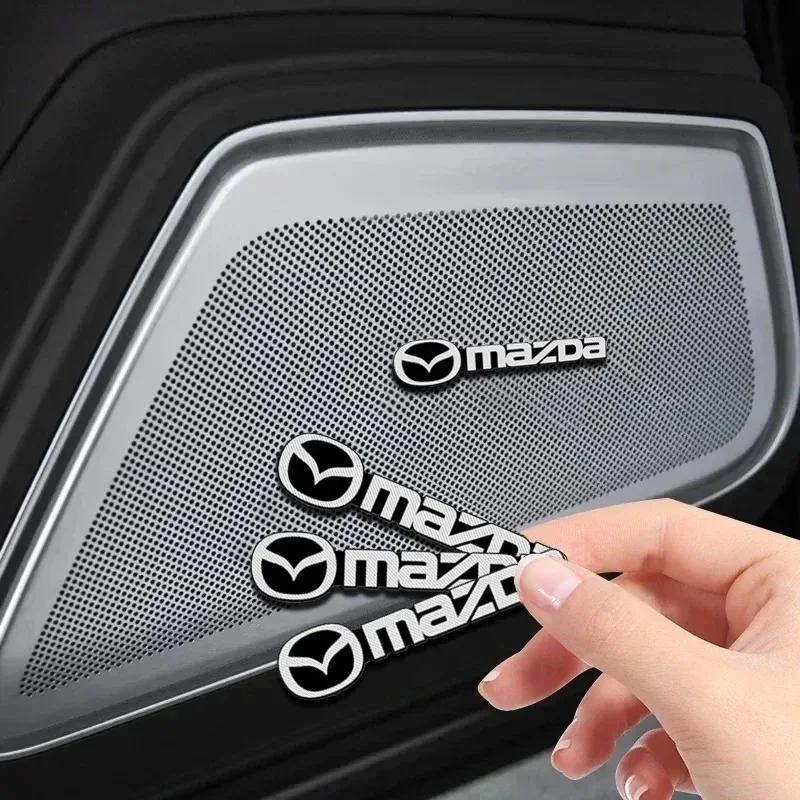 Car Audio Speaker Stereo Emblem 3D Metal Sticker For Mazda 2 3 6 5 Atenza CX3 CX5 MX5 CX7 Axela CX30 CX90 CX60 CX50 Accessories h6