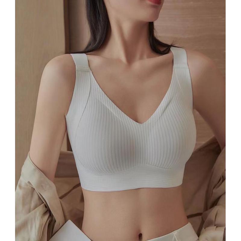 

Adjustable Seamless Push-Up Bra: Plus-Size Shaping Underwear to Minimize Large Breasts, Anti-Sagging, and Gathers Underarm Fat L 36/80BCD білий