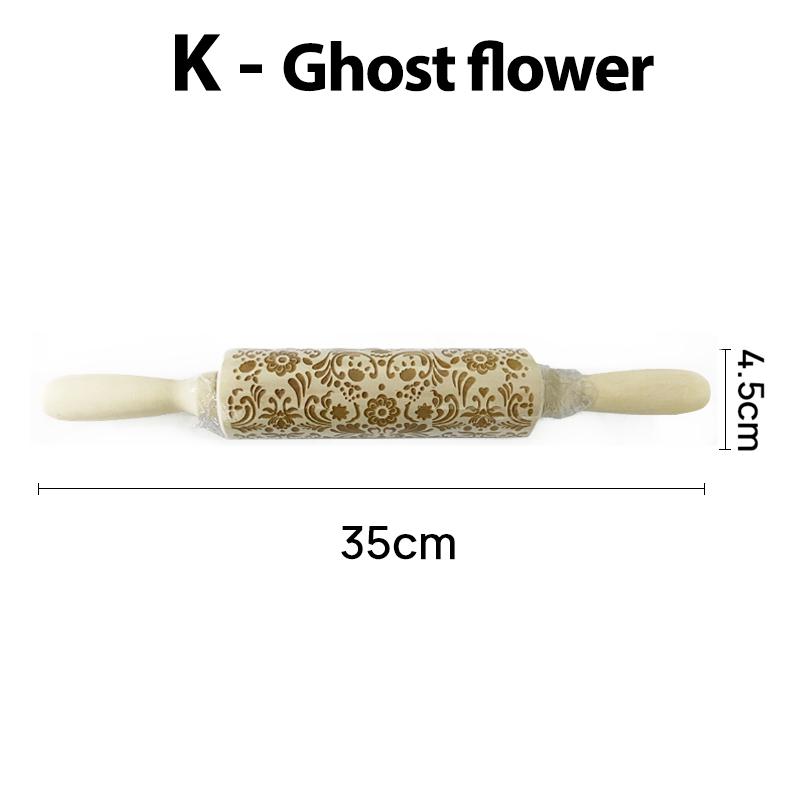 Wooden Christmas Rolling Pins Rock Snowflake Elk Embossing Baking Tool Cookies Biscuit Fondant Cake Patterned Roller Dropship