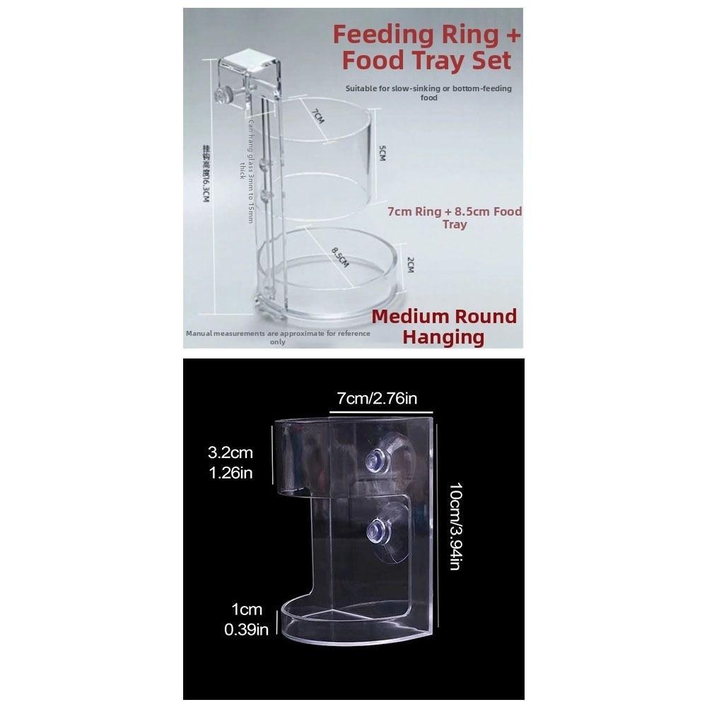Acrylic Aquarium Feeders Ring Transparent Fixed-Point Fish Tank Food Dispenser Suction Cup Floating Food Tray Feeder