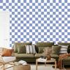 Checkerboard wallpaper blue, blue background for living room and bedroom 50x1000