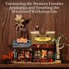 Western Series Carpenter Shop Building Blocks Assembling Street Scene Model Toys Desktop Decoration Collectible Holiday Gifts