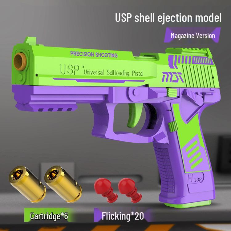 Çocuklar için Hızlı Ateş Eden Yumuşak Mermi Oyuncak Tabanca - USP Colt Glock Desert Eagle Modeli