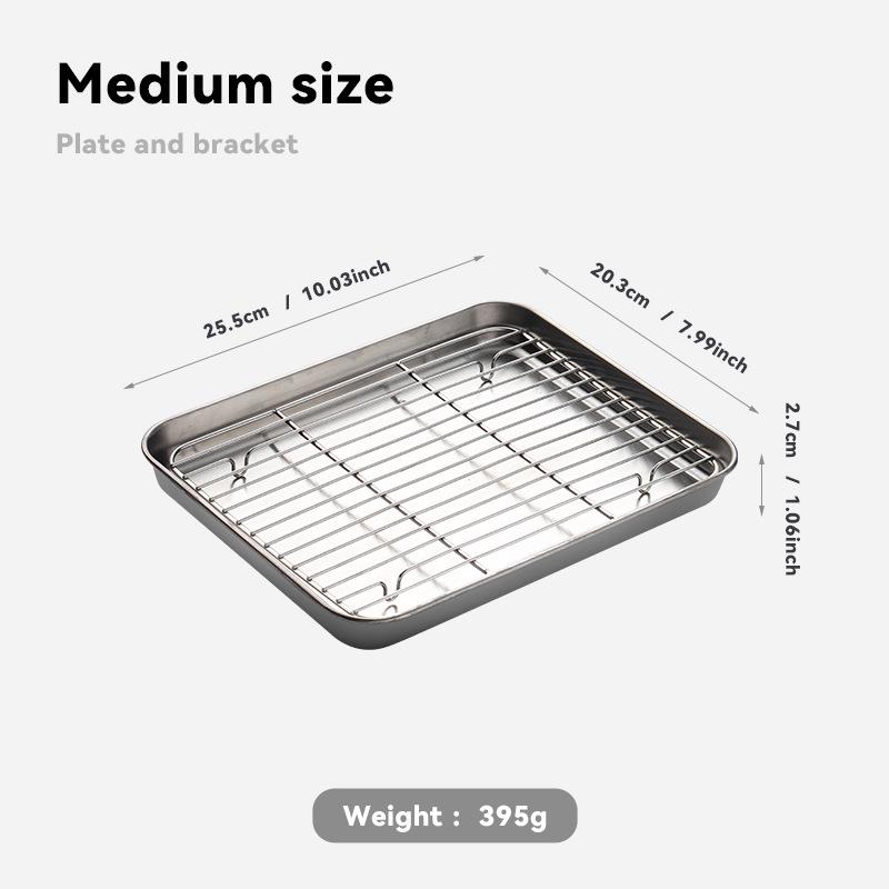 

Поднос из нержавеющей стали и сетчатый противень для запекания, жарки, барбекю и слива масла