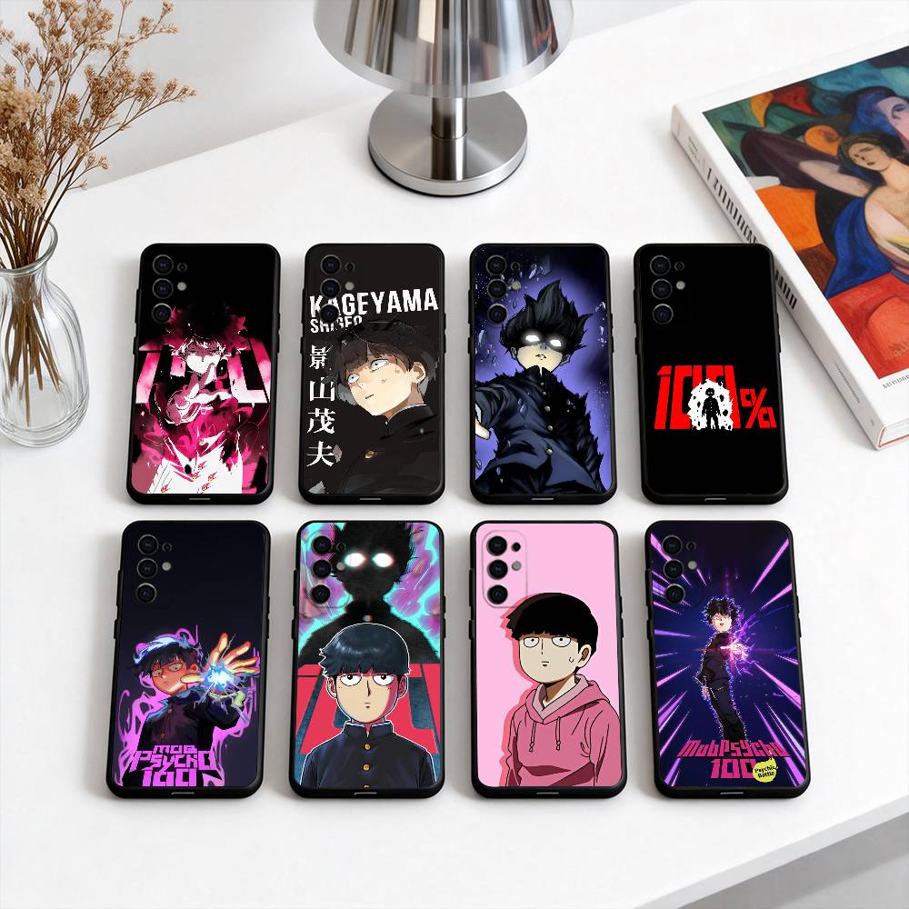 Mob P-Psycho 100 Shigeo K-Kageyama Phone Case For Samsung S25,S24,S21,S22,S23,S30,Ultra,S20,Plus,Fe,Soft Silicone Black Cover