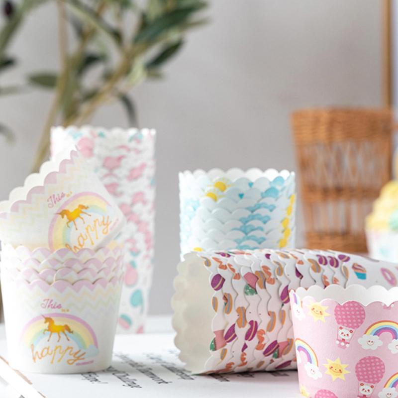 Buy 50Pcs Cupcake Paper Cups Wrapper Cake Mold Muffin Cupcake Liners