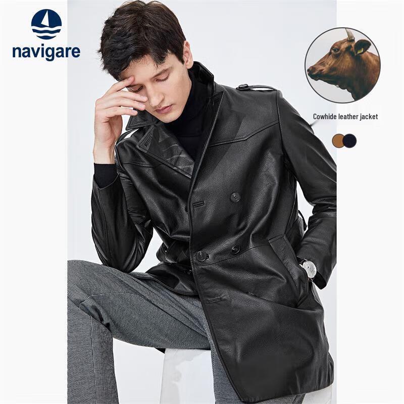 

Мужская кожаная куртка-ветровка Navigare XL
