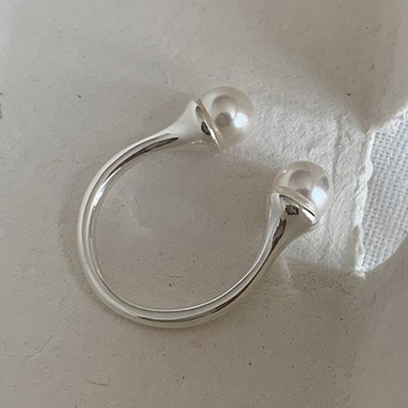 PANJBJ 925 Sterling Silver Golden Flower Rings For Women Drip Glaze Plant Irregular Adjustable Sweet Jewelry Gift Dropshipping