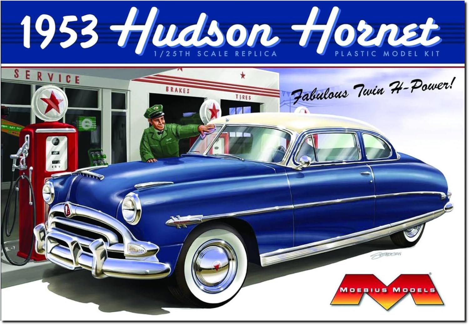 

Platts Mobius Model 1953 Hudson Hornet Пластиковая модель MOE1200 1/25 (Машина)