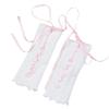 Gothic Frilly Fingerless Gloves Lace-Up Ribbon Ribbed Knit Arm Warmers for Women