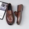 Stylish Men Leather Casual Shoes Soft Male Loafers Handmade Moccasins Breathable Slip On Flats Boat Shoes Business Driving Shoes