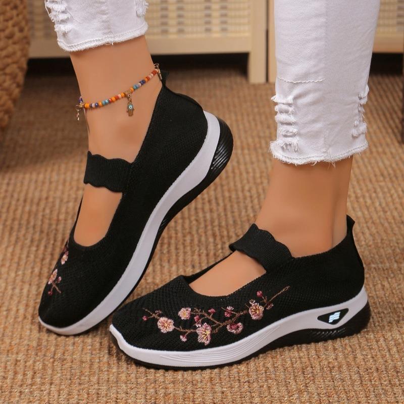 Damen Slip-On Bequeme Schuhe mit weicher Sohle für ältere Menschen, rutschfeste Sommerschuhe