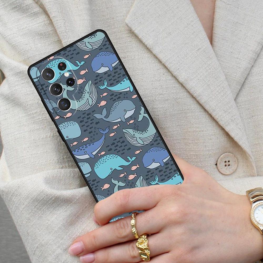 Baby Whale Cell Phone Case for Samsung Galaxy S26 Ultra S25 S24 S23 S22 S21 S20 Note10 Cover
